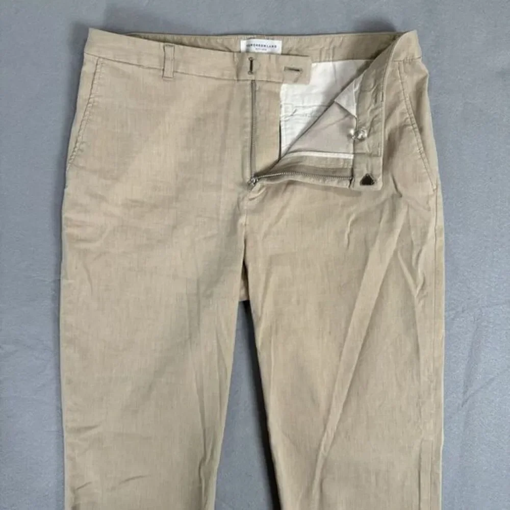 Tomorrowland High Rise Tapered Trousers Size 6 40 IT Tan Ankle Crop Linen Cotton